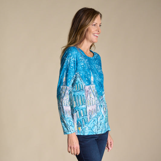 Winter Scenic Print Long Sleeve Tee