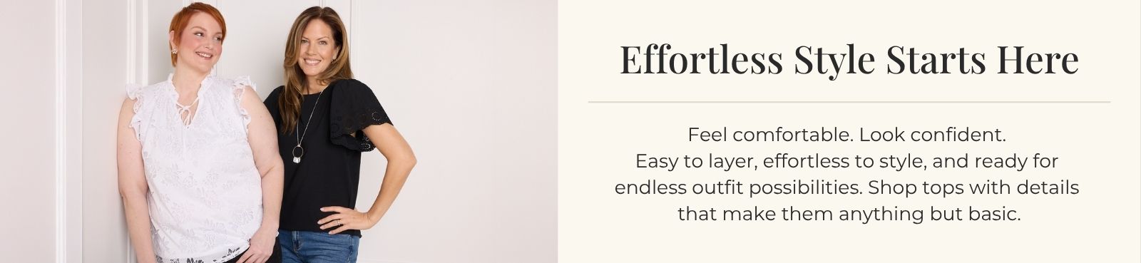 Effortless Style Starts Here: Feel comfortable. Look confident. Easy to layer, effortless to style, and ready for endless outfit possibilities. Shop tops with details that make them anything but basic. Featuring a white floral ruffle top and black flutter eyelet top!