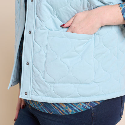 Peaceful Blue Pocket Detail Women