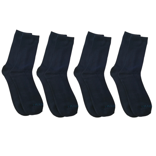 Navy Blazer Pillow Sole 4 Pack Crew Socks