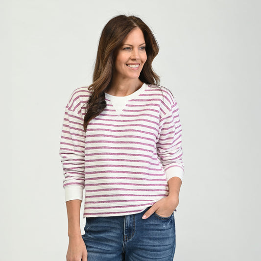 Textured Stripe Sweatshirt