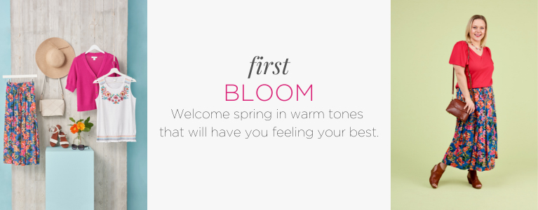 First Bloom. Welcome spring in warm tones that will have you feeling your best.